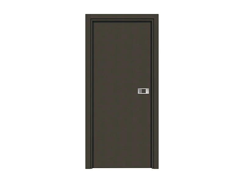 Bloc-porte Miro avec poignée Exclusive grise, H.204 x l.63 cm, aspect cuir basalte