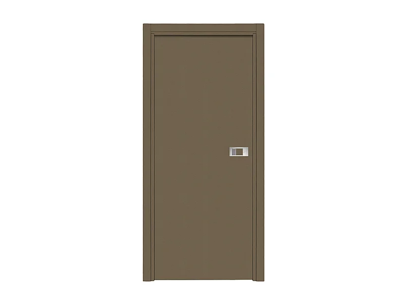 Bloc-porte Miro avec poignée Exclusive grise, H.204 x l.83 cm, aspect cuir lichen