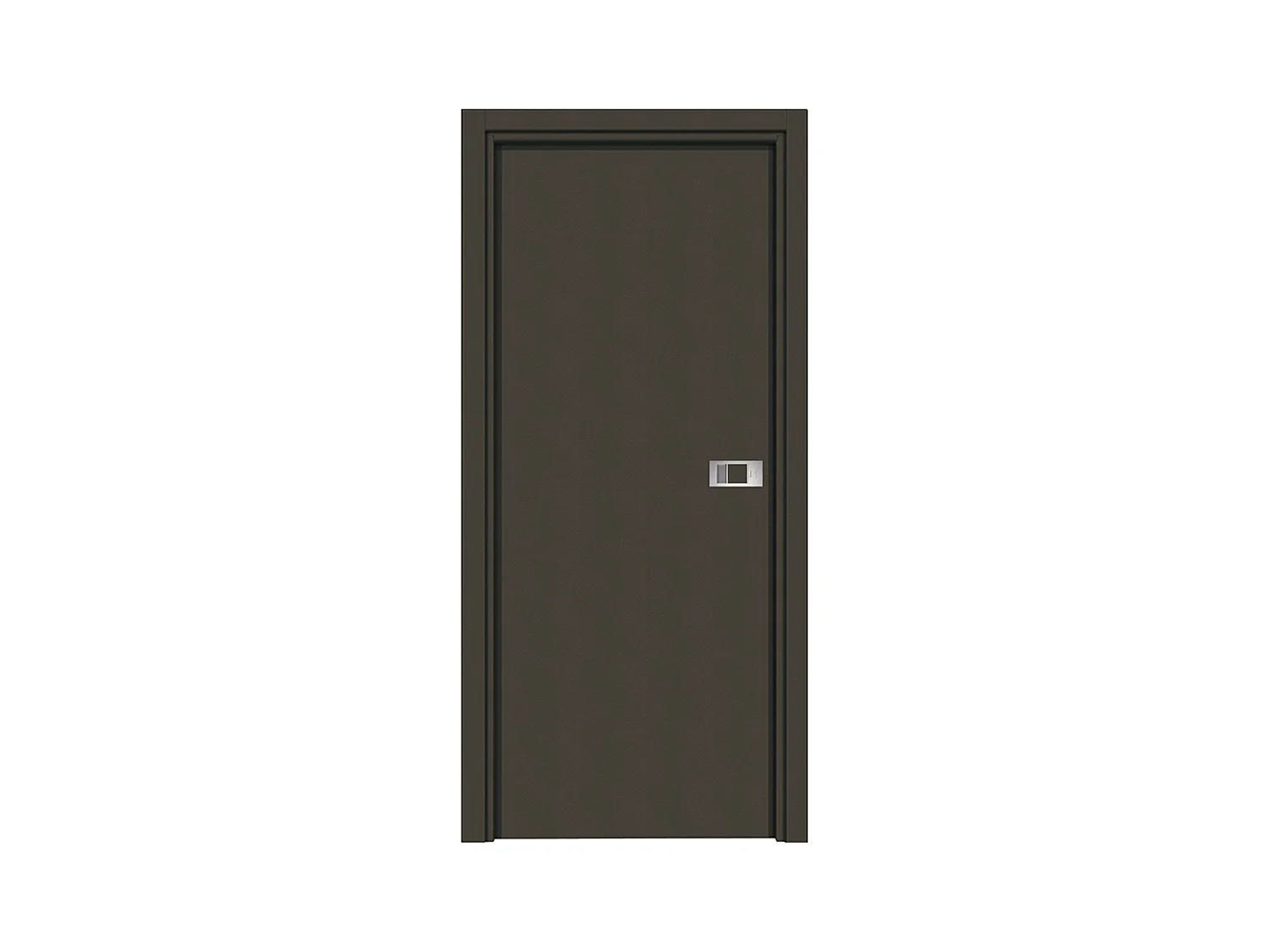 Bloc-porte Miro avec poignée Exclusive grise, H.204 x l.83 cm, aspect cuir basalte