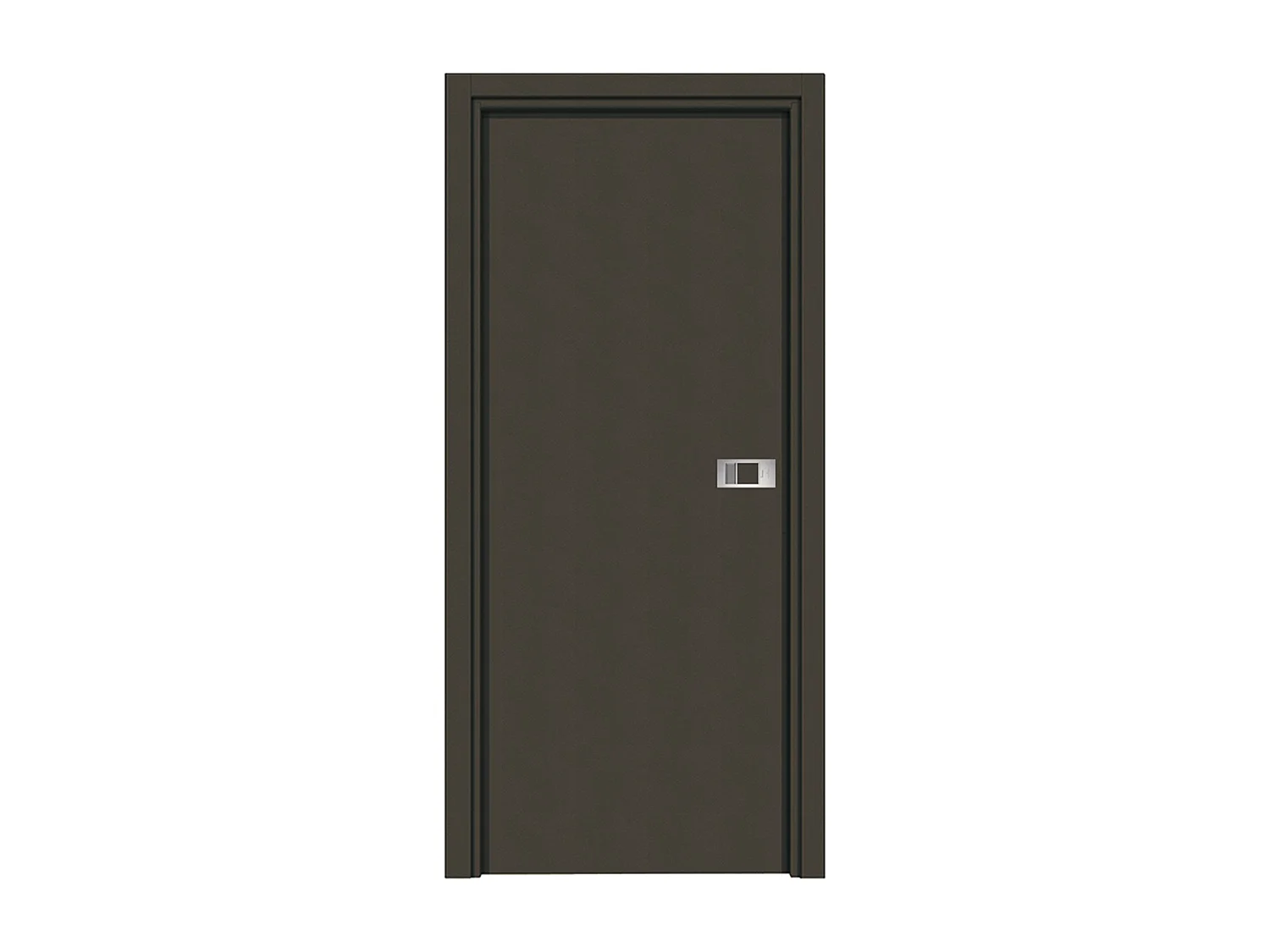 Bloc-porte Miro avec poignée Exclusive grise, H.204 x l.73 cm, aspect cuir basalte