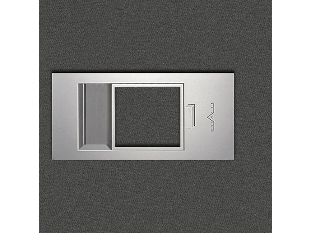 Bloc-porte Miro avec poignée Exclusive grise, H.204 x l.93 cm, aspect cuir basalte