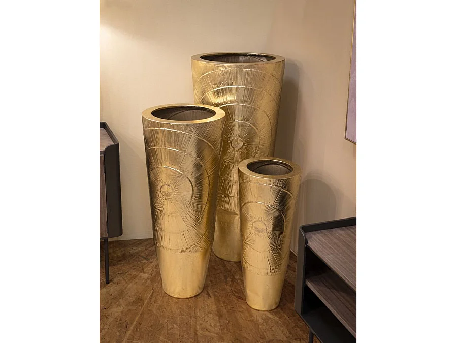Lot de 3 Vases en Métal "Goldely" 114cm Or