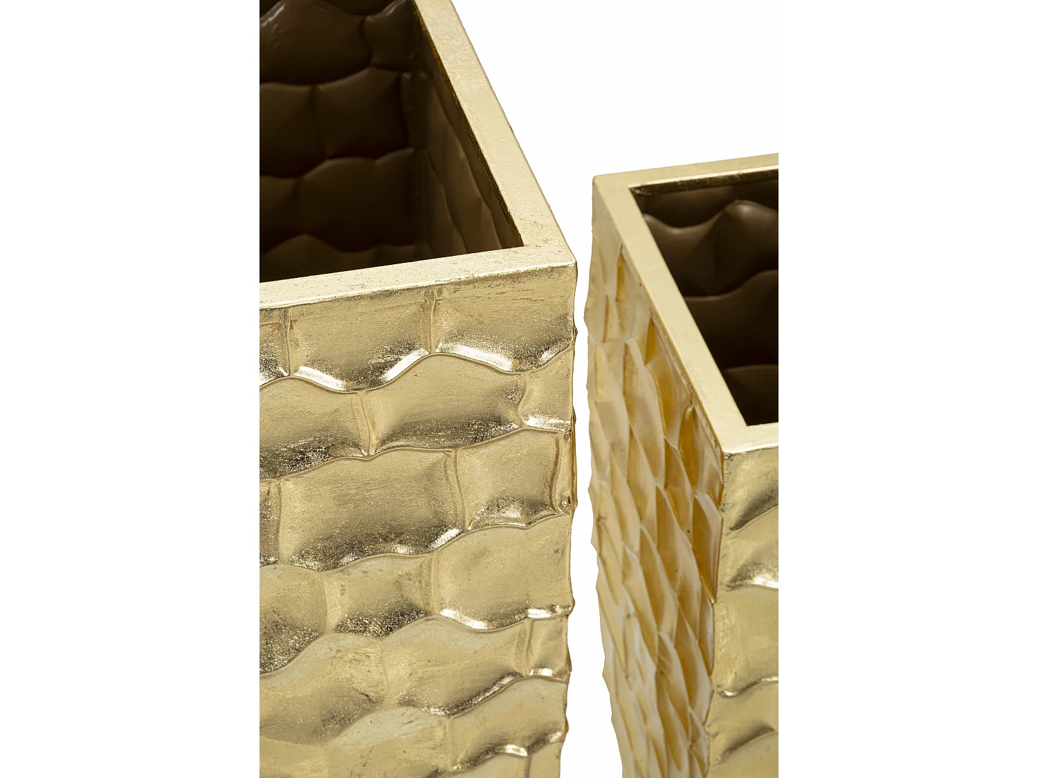 Lot de 3 Vases en Métal "Glody" 94cm Or