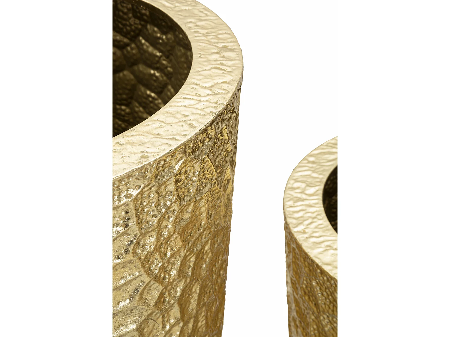 Lot de 3 Vases en Métal "Glasy" 114cm Or