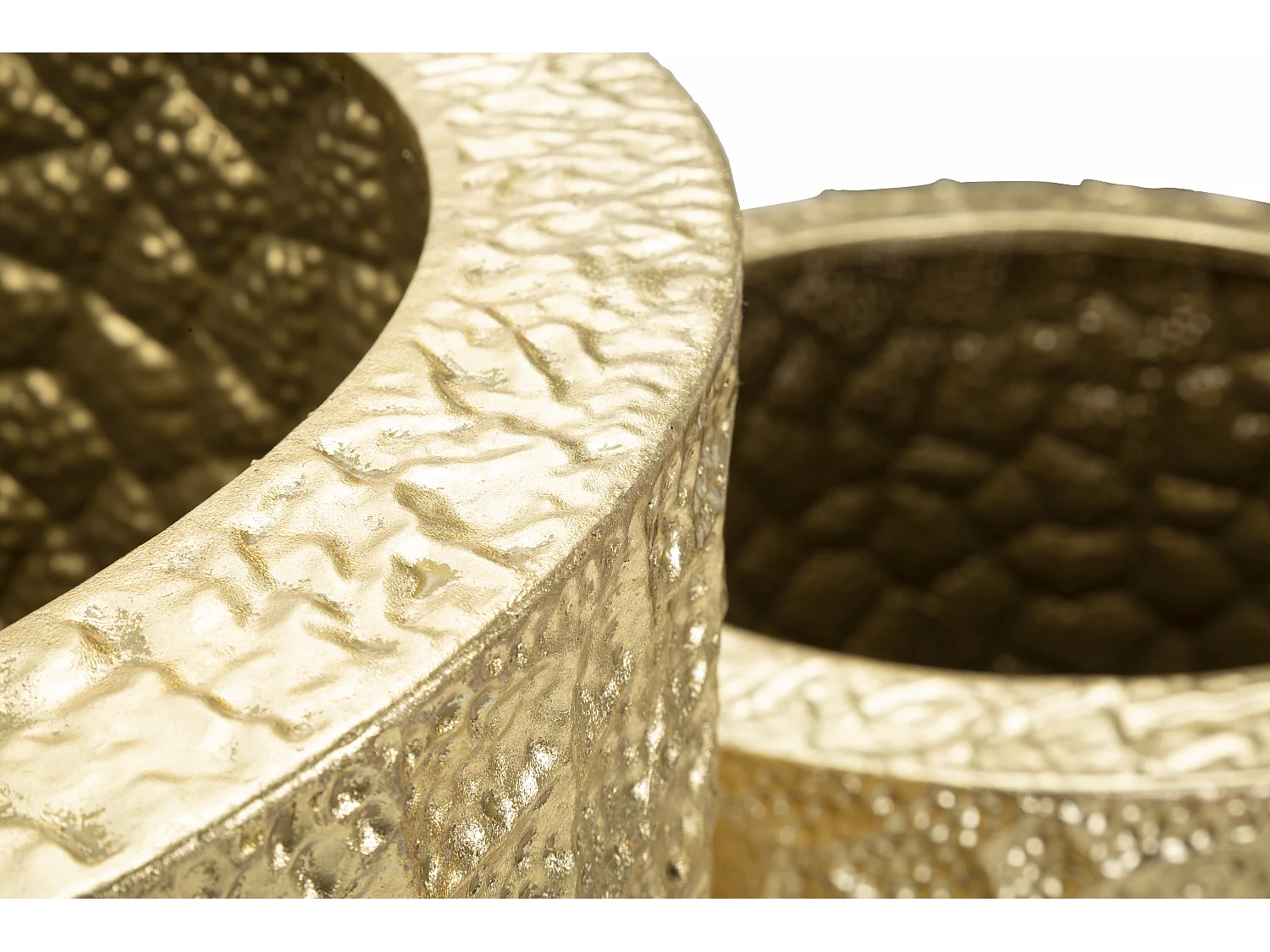 Lot de 3 Vases en Métal "Glasy" 114cm Or