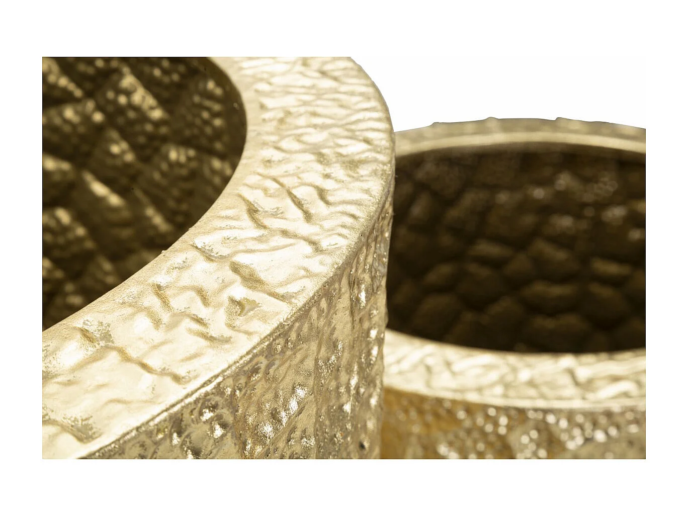 Lot de 3 Vases en Métal "Glasy" 114cm Or