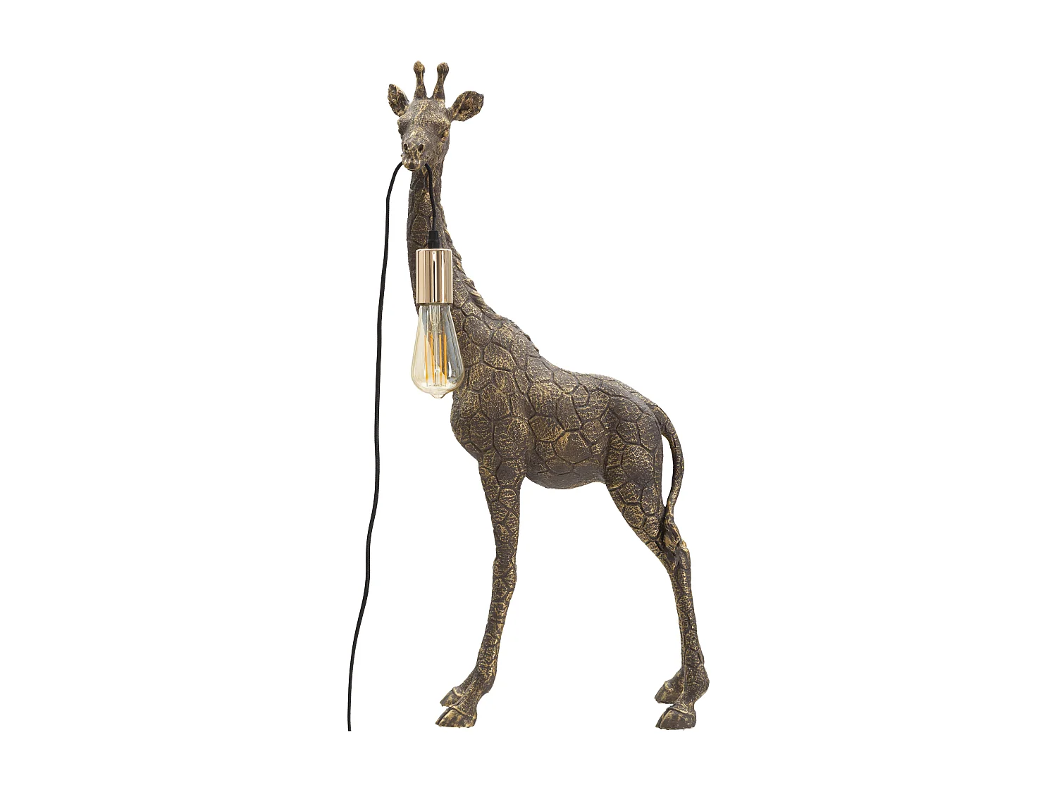 Lampe à Poser en Résine "Girafe" 80cm Or Foncé