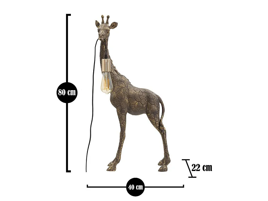 GIRAFFE TISCHLAMPE 40X22X80 CM
