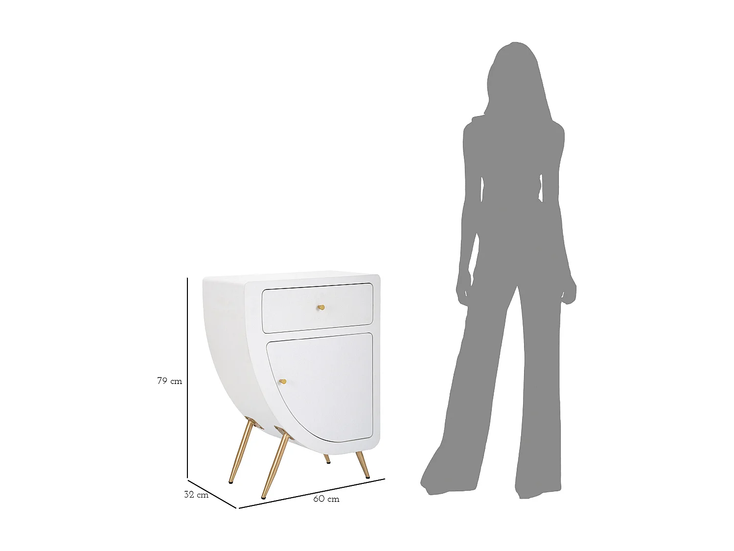 Comodino Alto Venus Cm 60X32X79