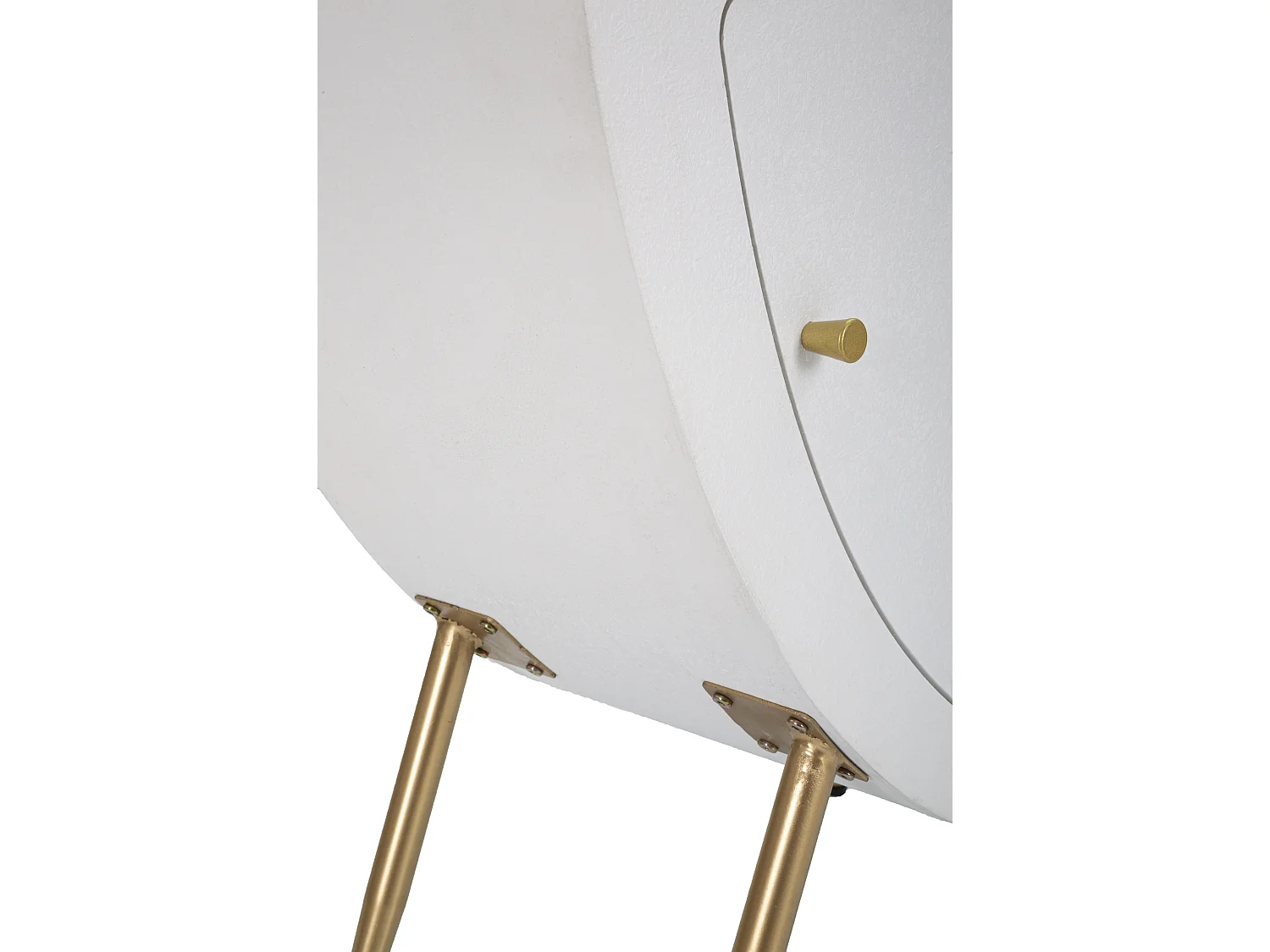 Table de Chevet Design "Venus" 79cm Blanc & Or