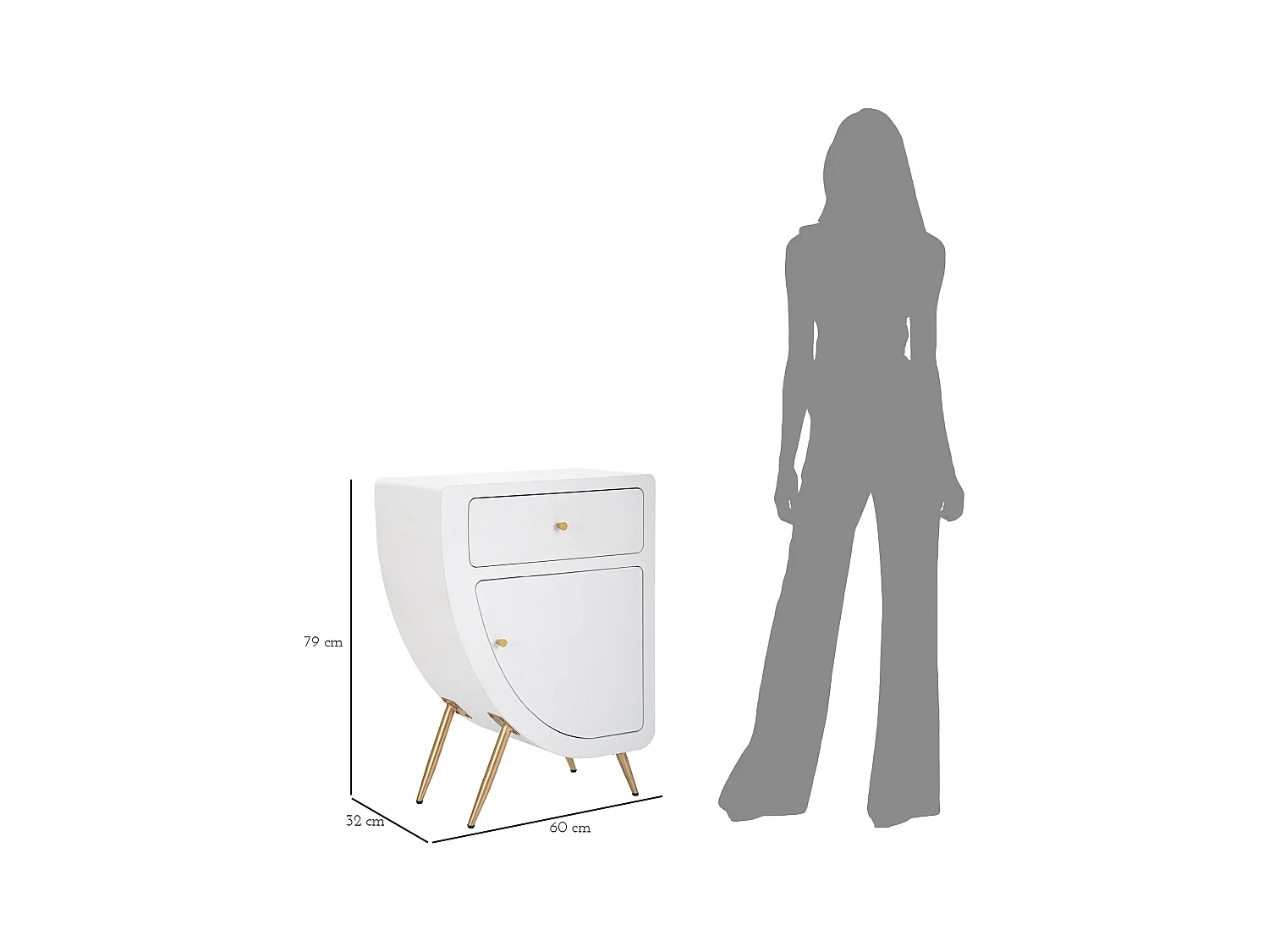 HOOG NACHTTAFEL VENUS 60X32X79 CM