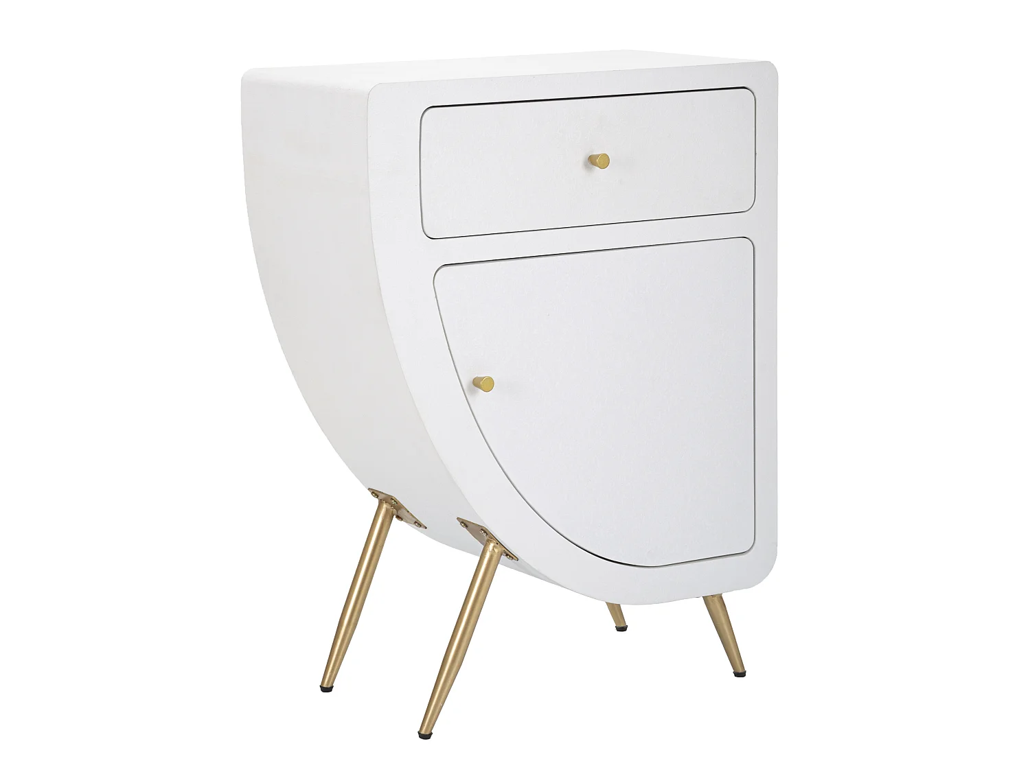 Table de Chevet Design "Venus" 79cm Blanc & Or