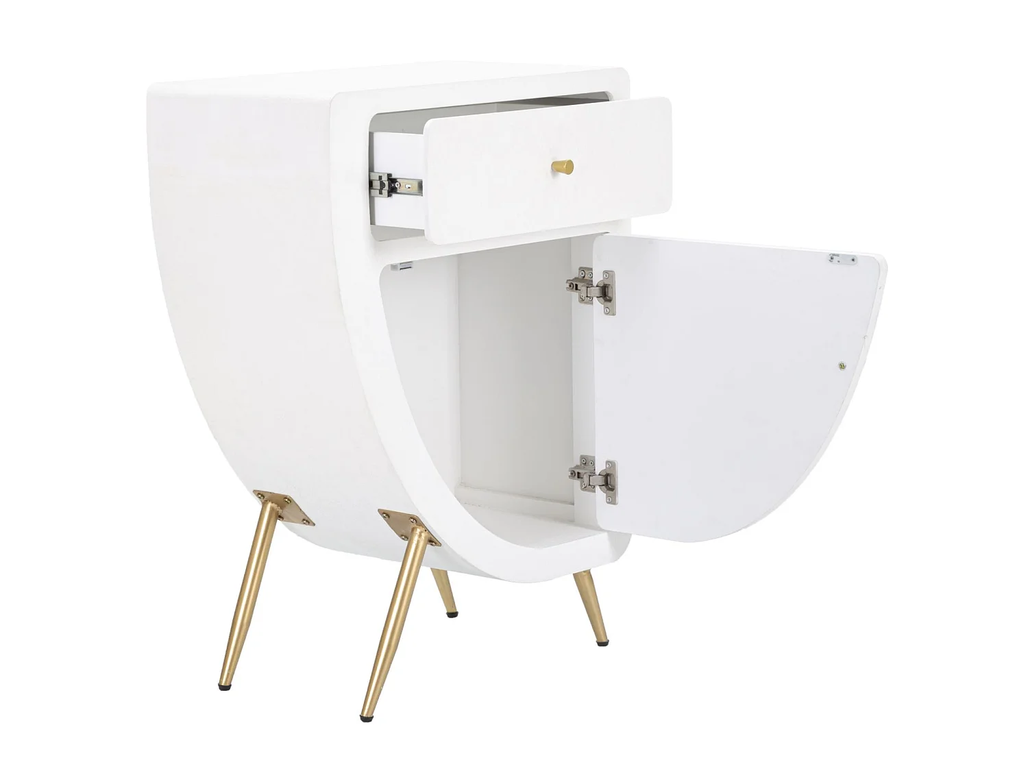 Table de Chevet Design "Venus" 79cm Blanc & Or