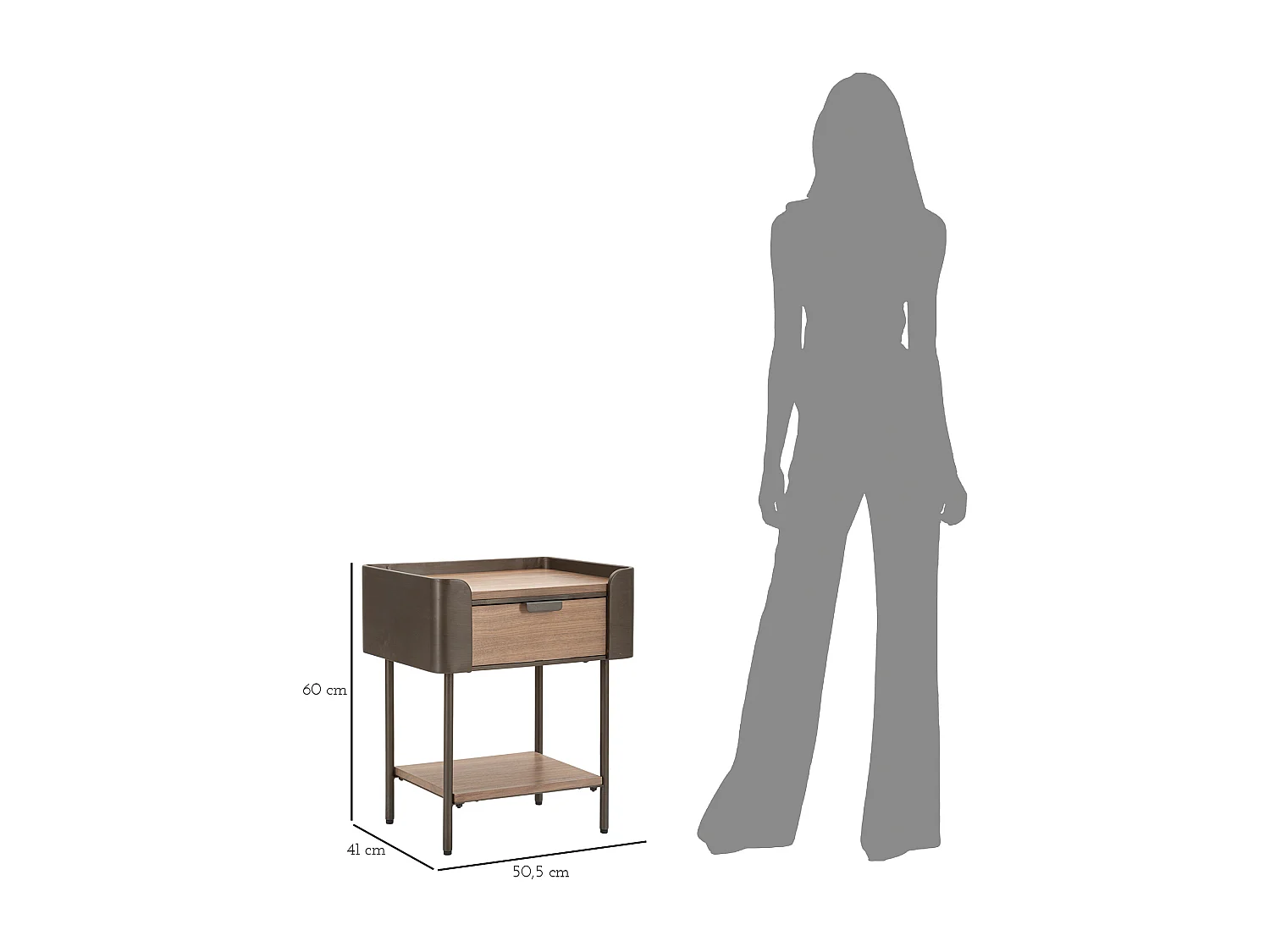 Table de Chevet en Bois "Toronto" 60cm Naturel