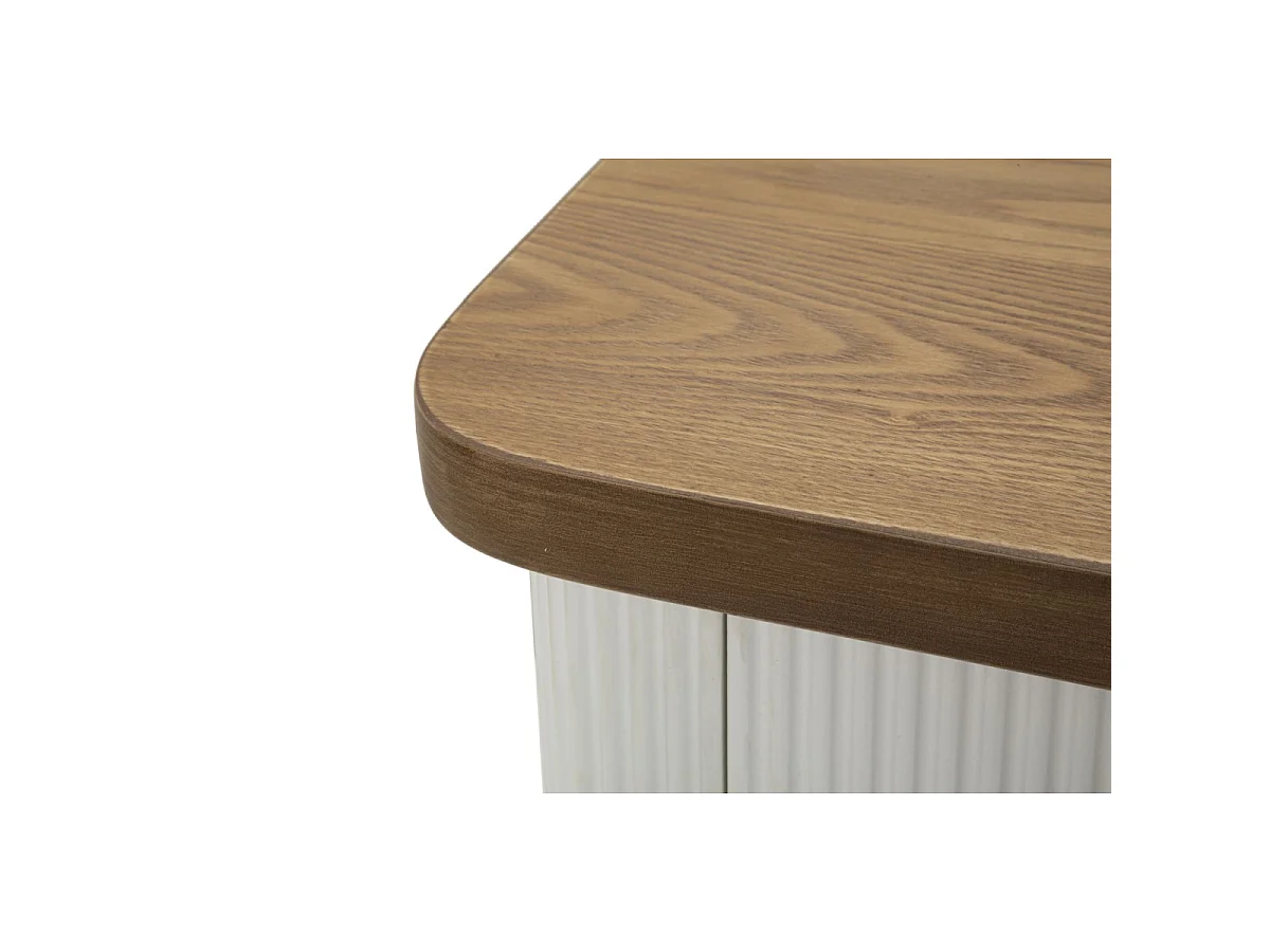 Tolosa wit en bruin nachtkastje met lade en plank - essenhout - moderne stijl 1428070000