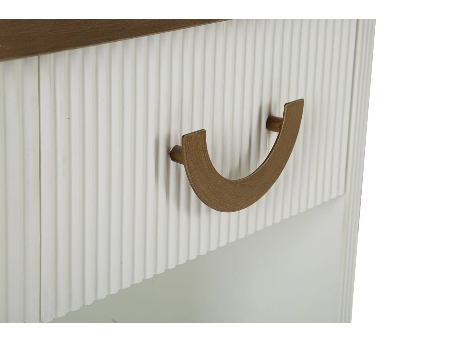 Tolosa wit en bruin nachtkastje met lade en plank - essenhout - moderne stijl 1428070000