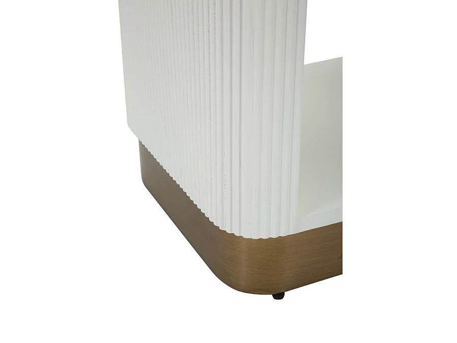 Tolosa wit en bruin nachtkastje met lade en plank - essenhout - moderne stijl 1428070000