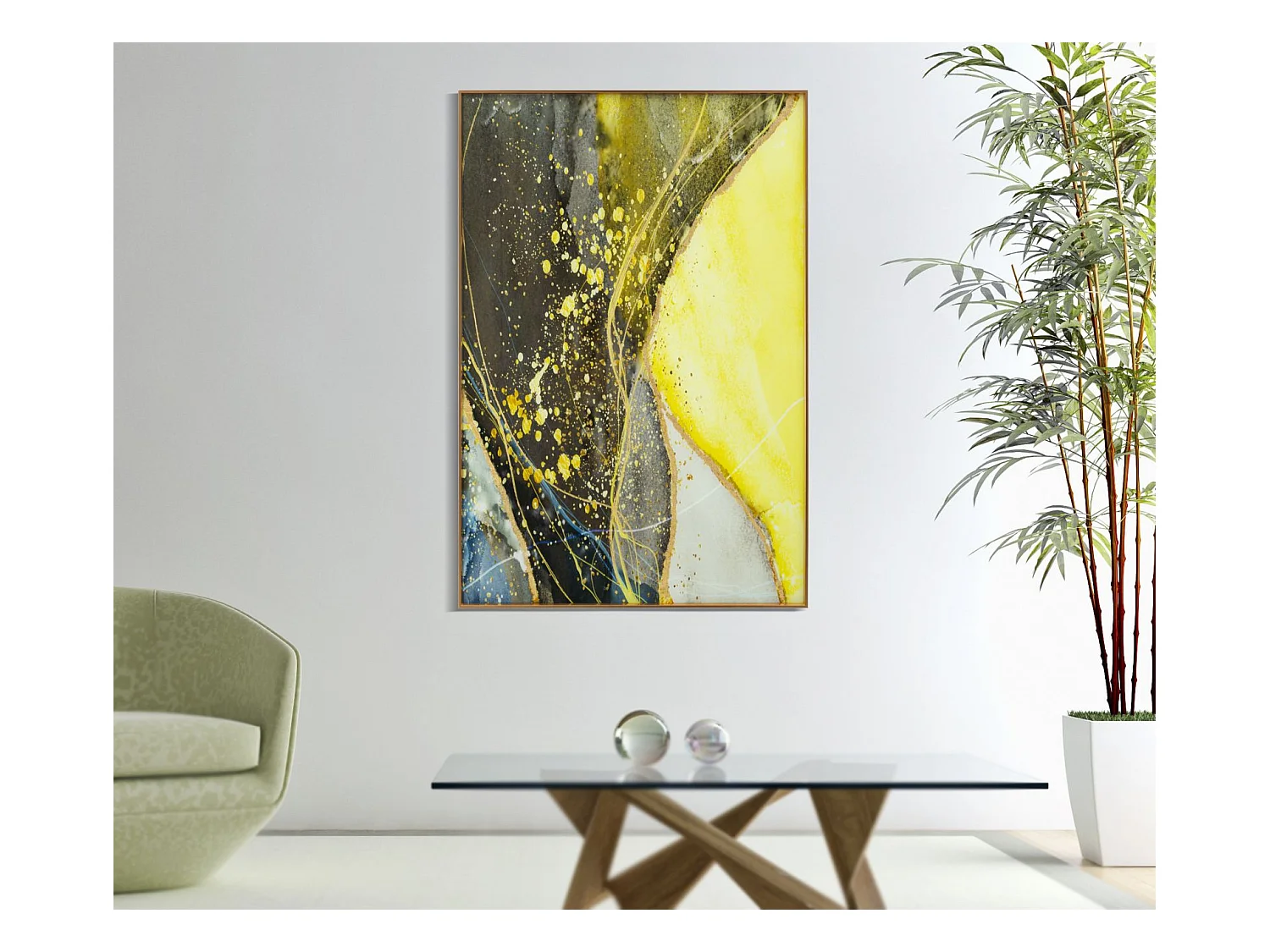 GLASPANEEL MIT SUNNY-RAHMEN 80X3,5X120 CM