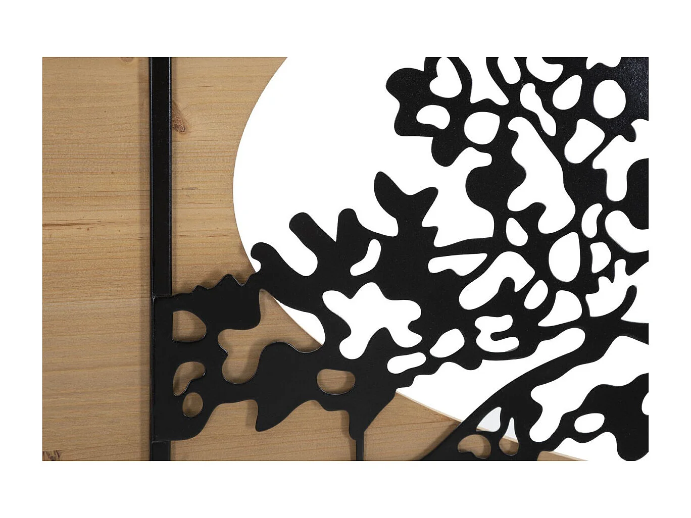 Zestaw 3 Paneli Ściennych 3D Drzewo z Czarnego Metalu i Płyty MDF 176x90 cm, Asymetryczny Design