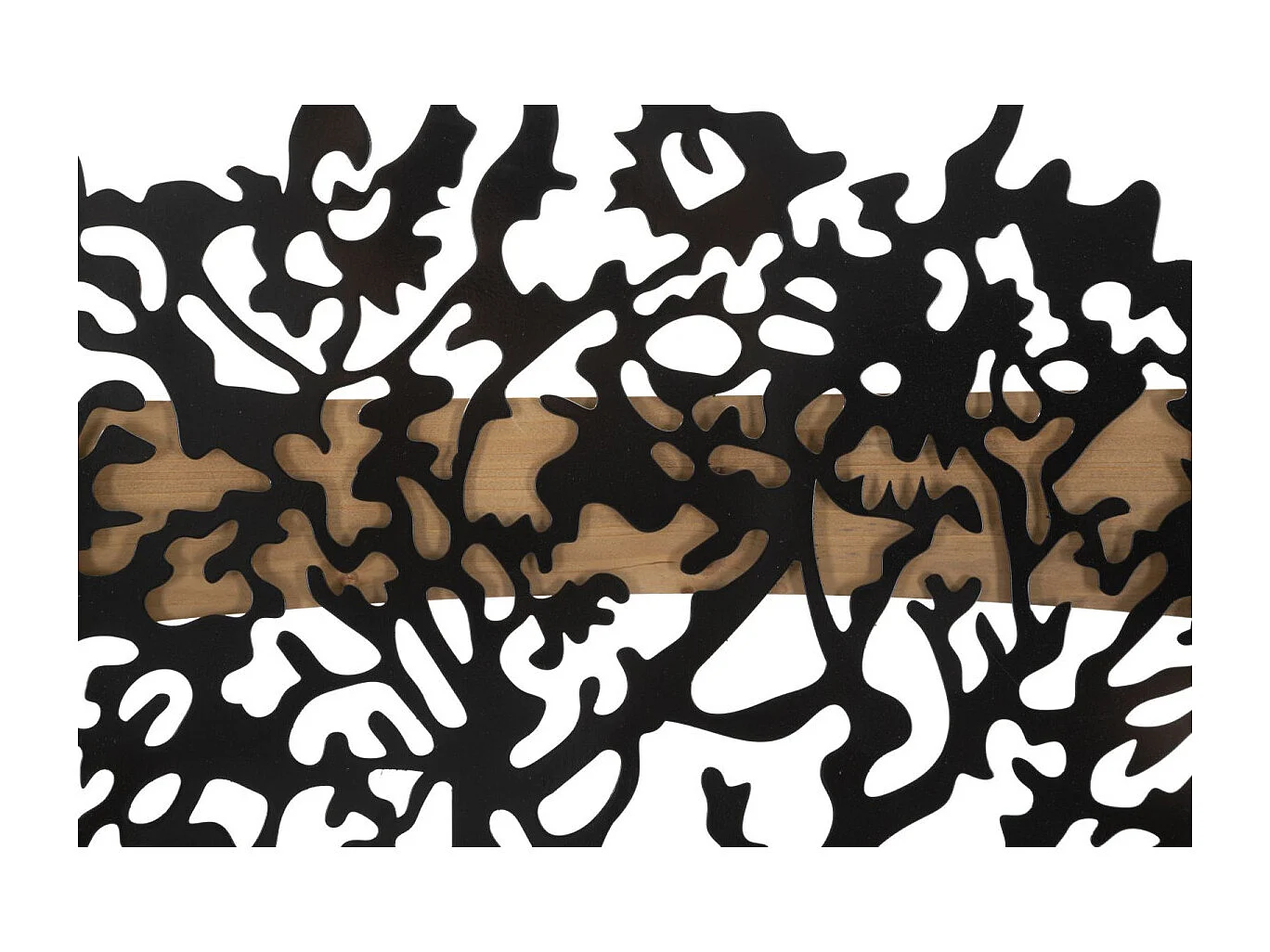 Zestaw 3 Paneli Ściennych 3D Drzewo z Czarnego Metalu i Płyty MDF 176x90 cm, Asymetryczny Design