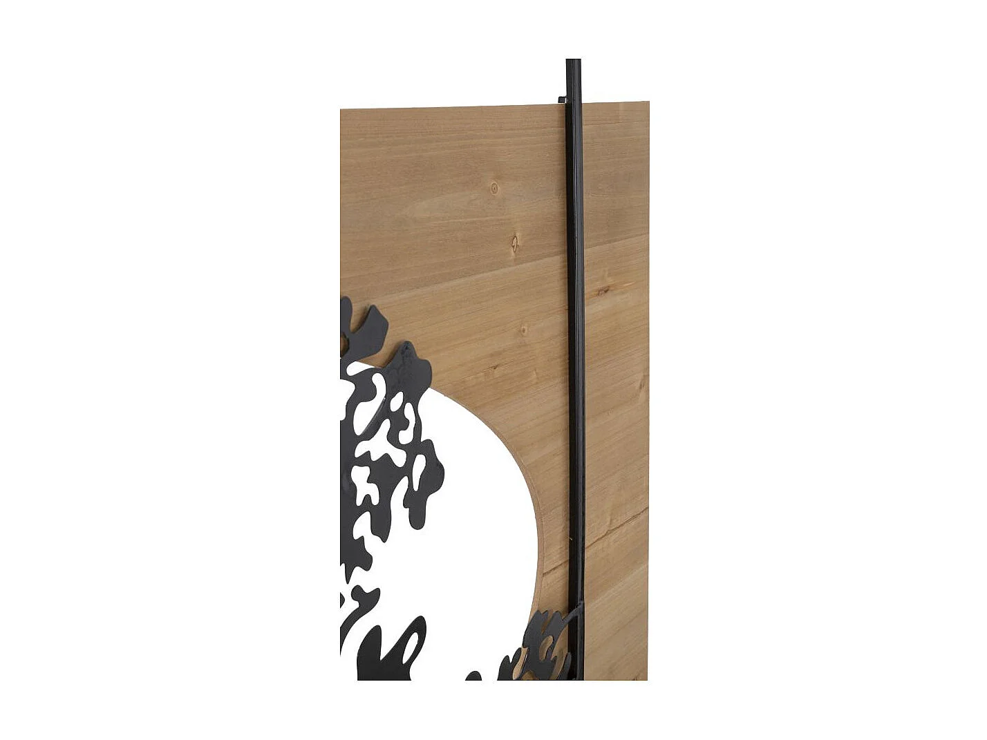 Zestaw 3 Paneli Ściennych 3D Drzewo z Czarnego Metalu i Płyty MDF 176x90 cm, Asymetryczny Design