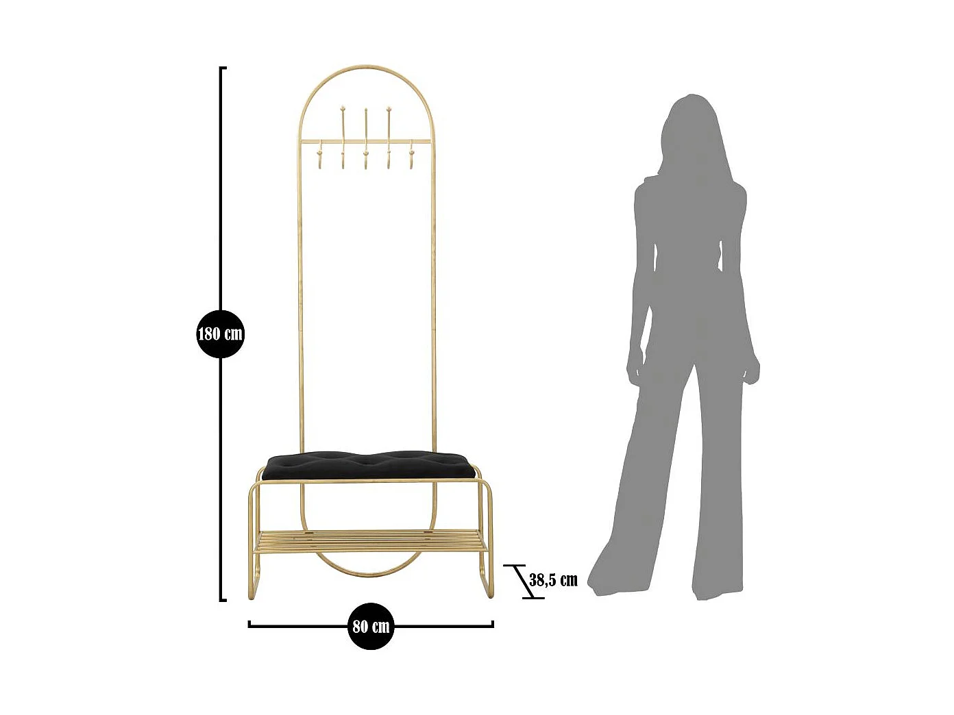KLEIDERBANK 80X38,5X180 CM