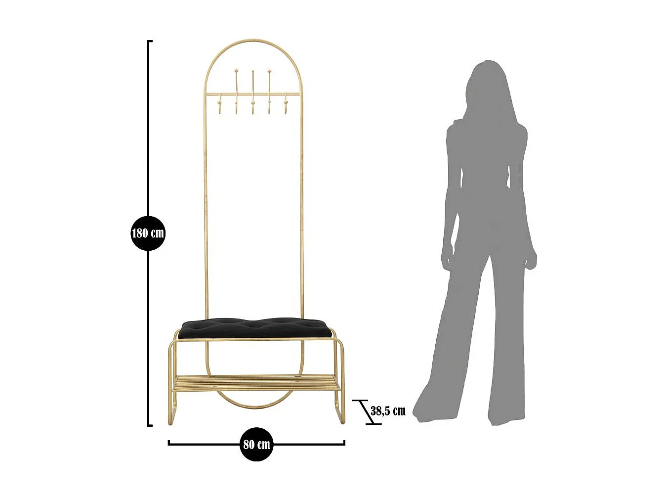 KLEIDERBANK 80X38,5X180 CM