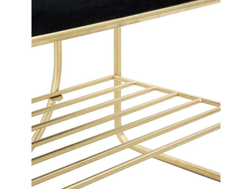 Meuble d'Entrée Avec Banc "Porte-Manteau" 180cm Or & Noir