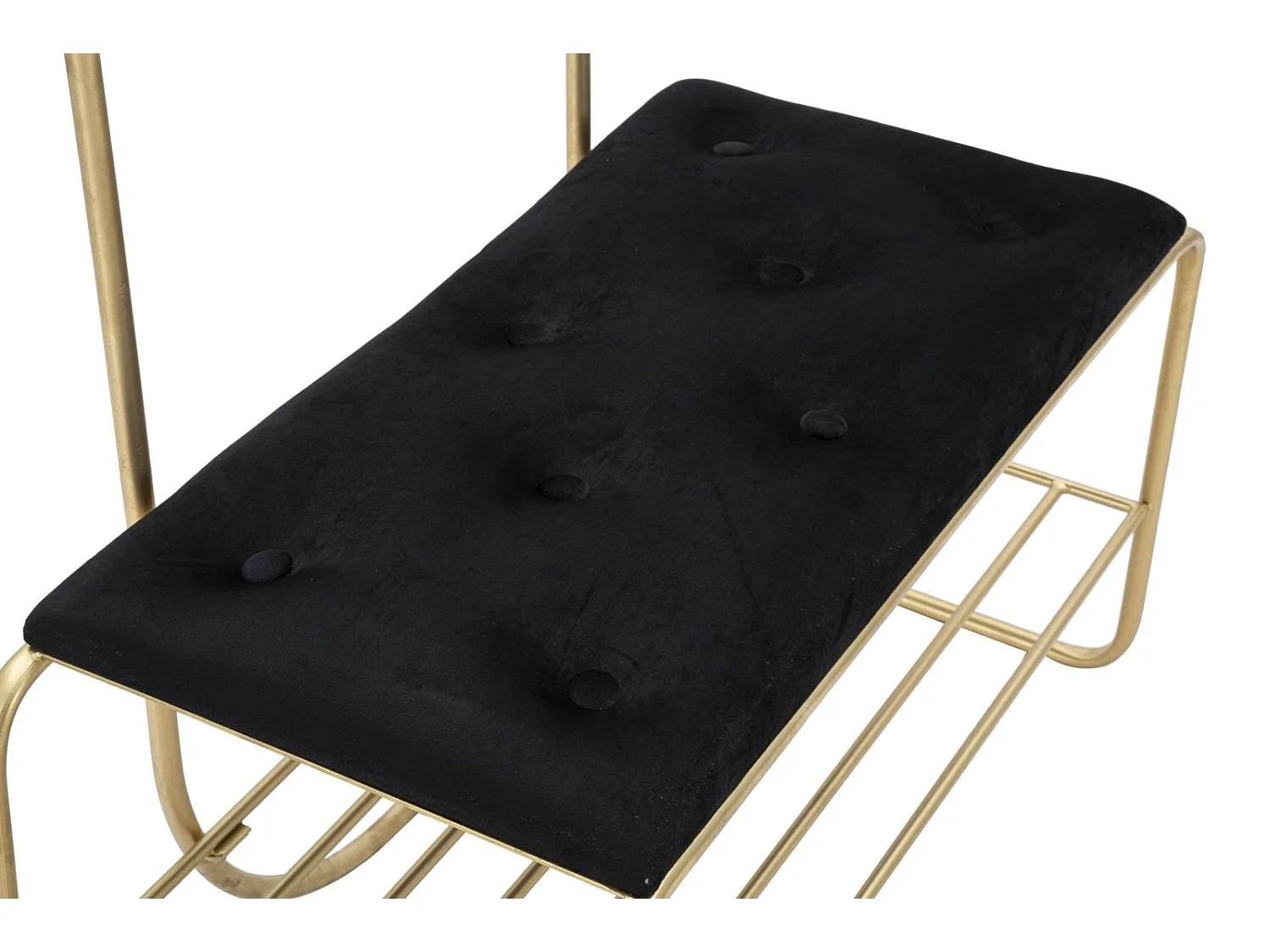 Meuble d'Entrée Avec Banc "Porte-Manteau" 180cm Or & Noir