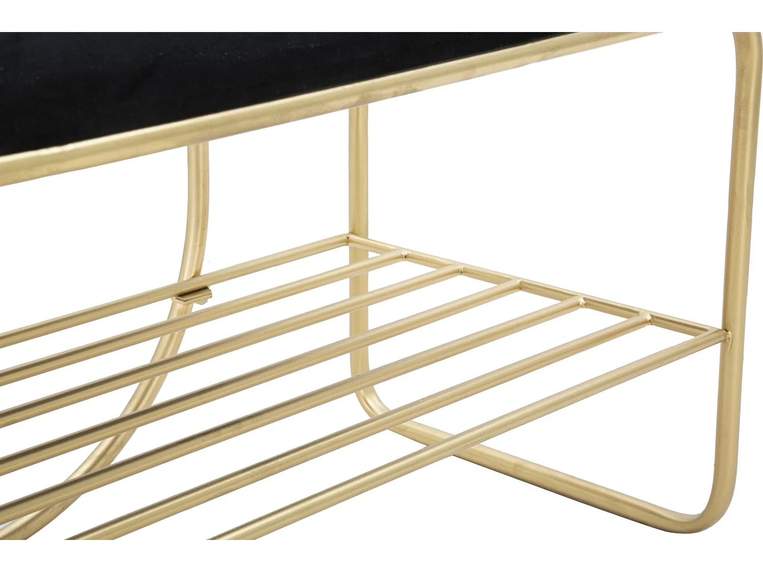 Meuble d'Entrée Avec Banc "Porte-Manteau" 180cm Or & Noir