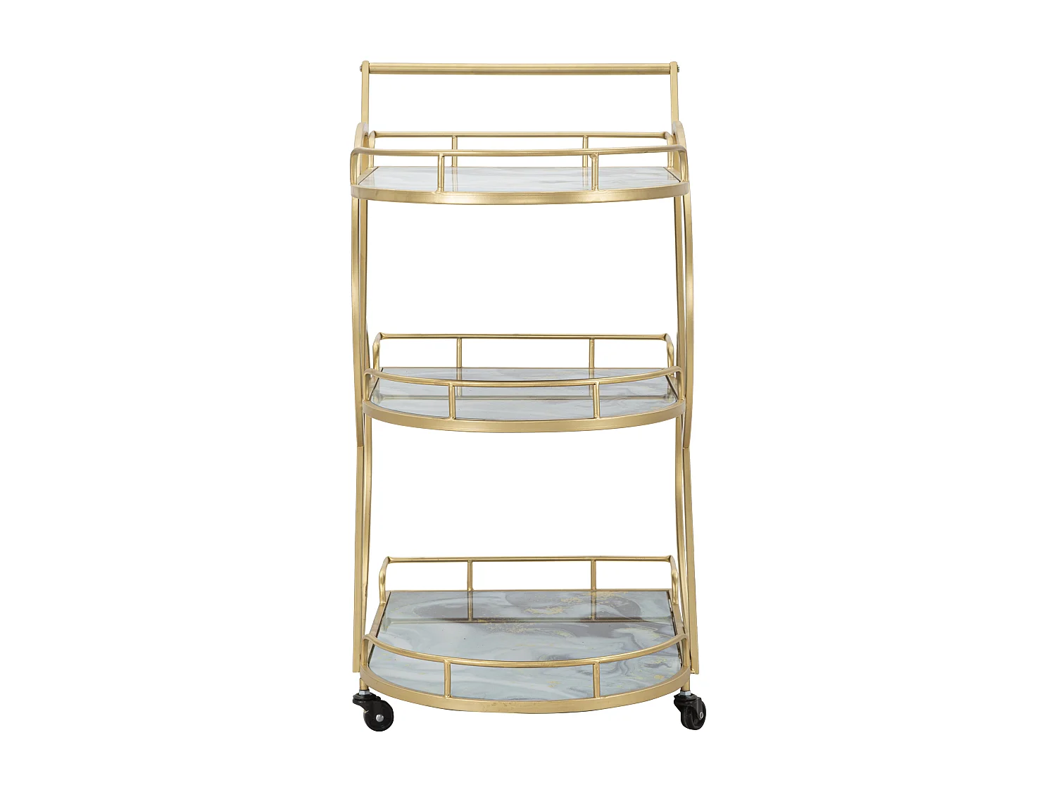 Desserte 3 Niveaux Effet Marbre "Grace" 84cm Multicolore