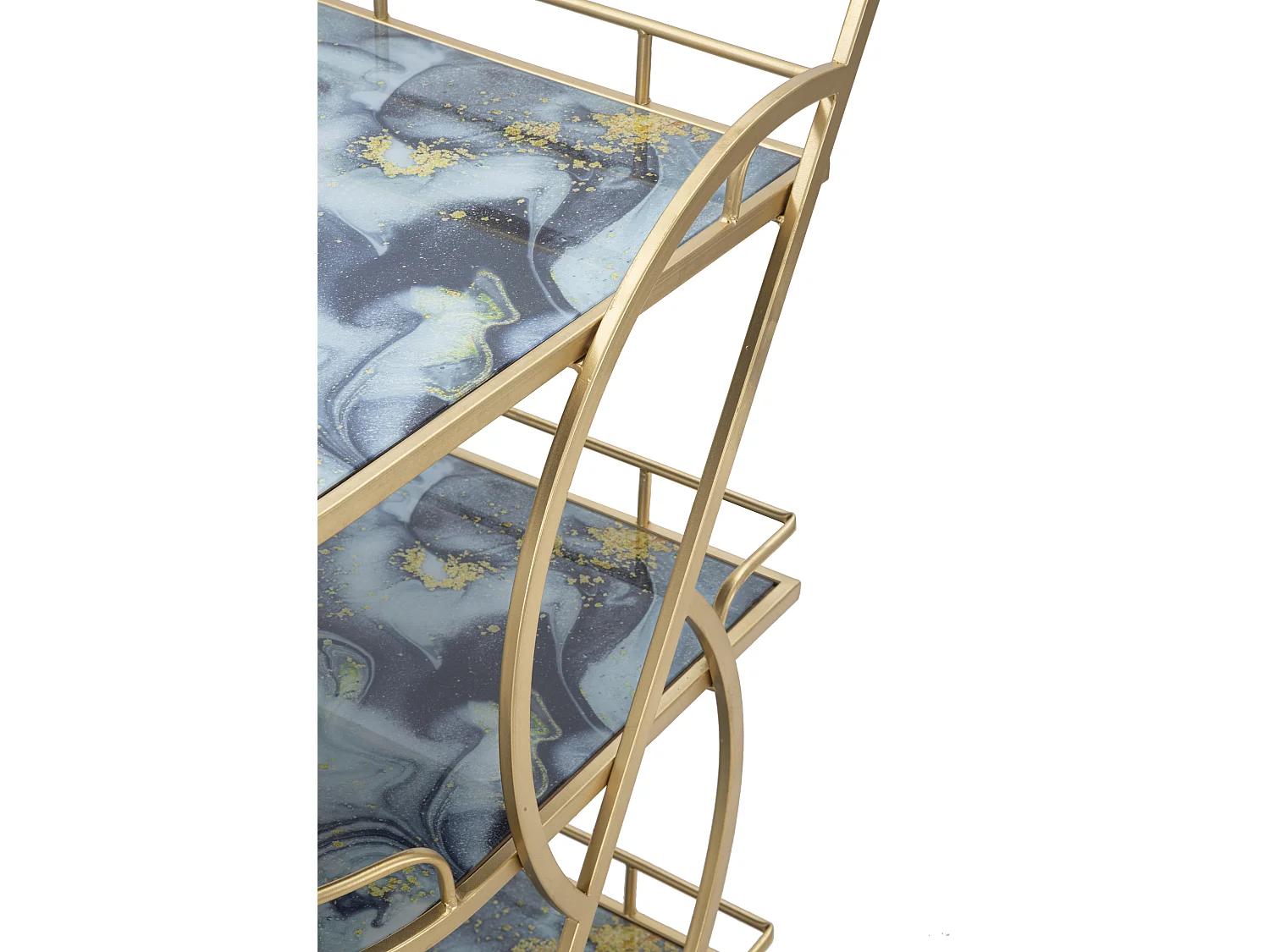 Desserte 3 Niveaux Effet Marbre "Grace" 84cm Multicolore