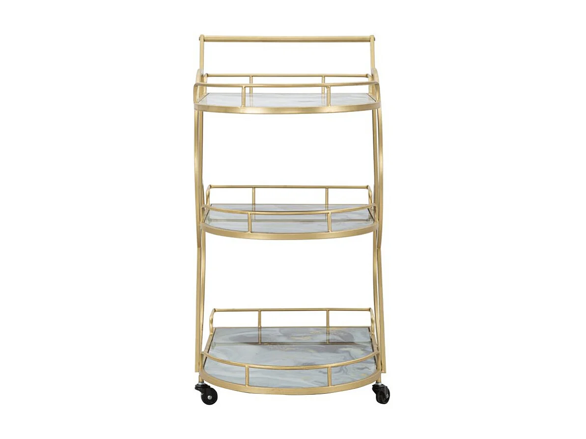 Desserte 3 Niveaux Effet Marbre "Grace" 84cm Multicolore