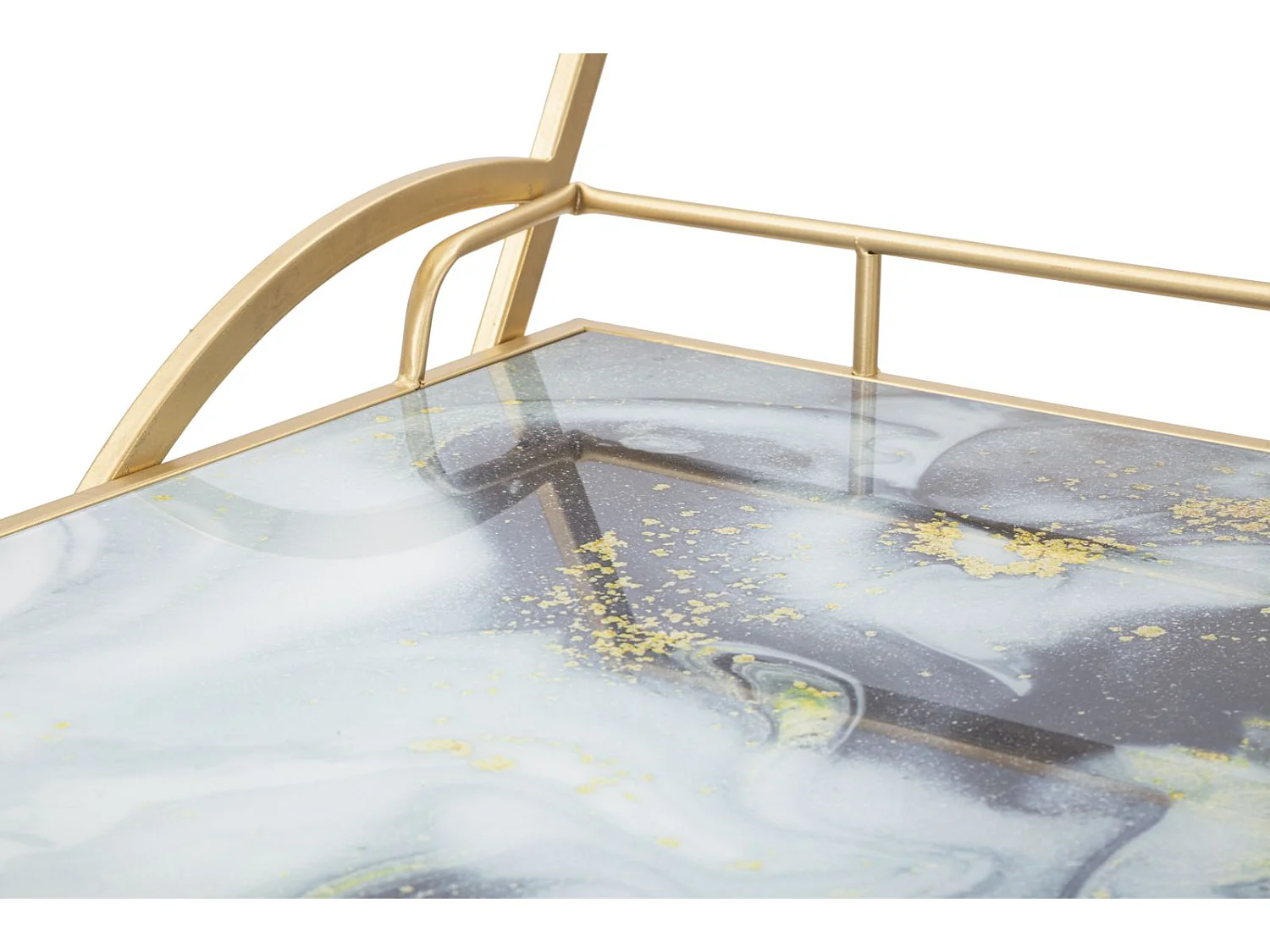 Desserte 3 Niveaux Effet Marbre "Grace" 84cm Multicolore