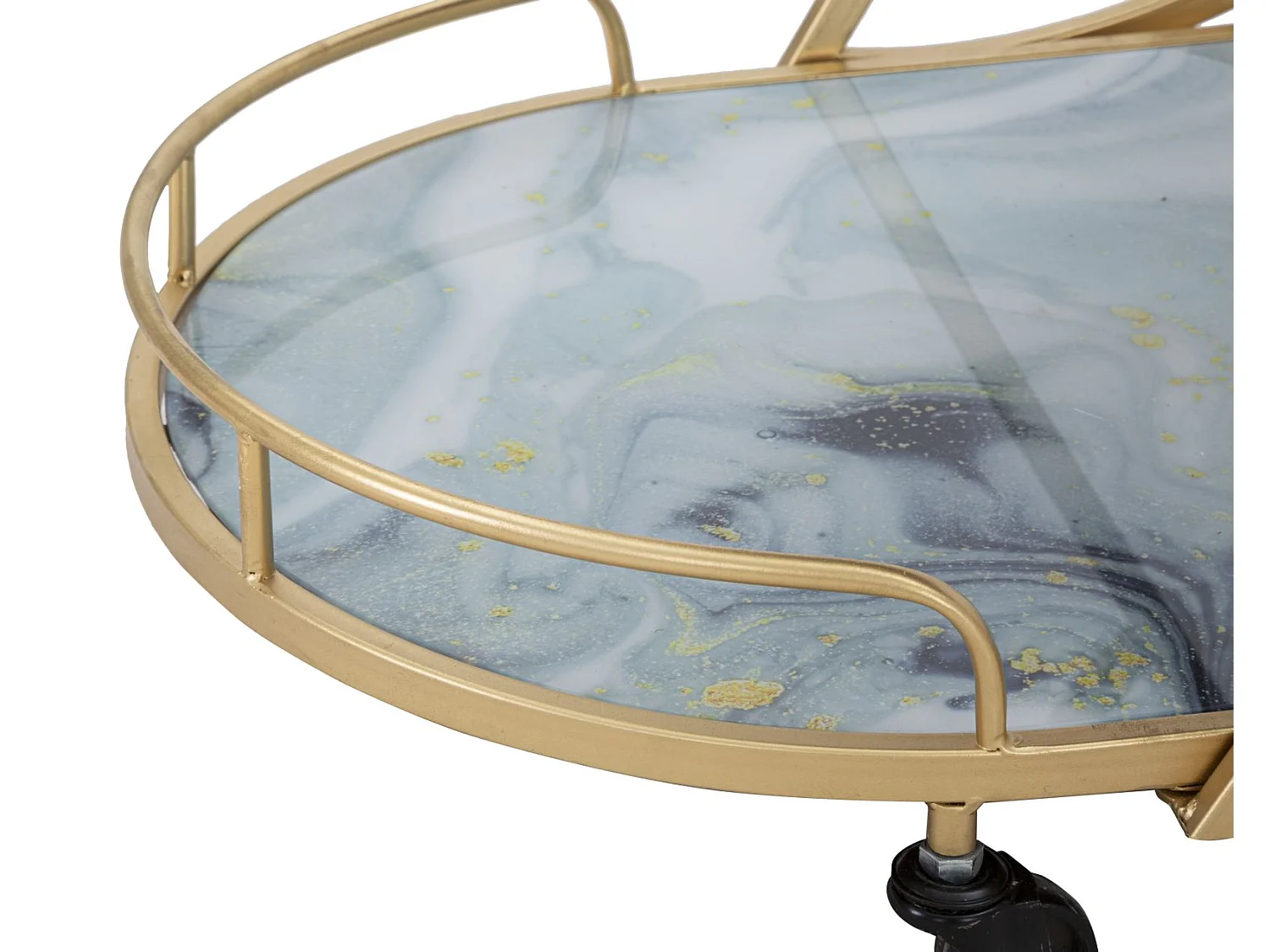 Desserte 3 Niveaux Effet Marbre "Grace" 84cm Multicolore