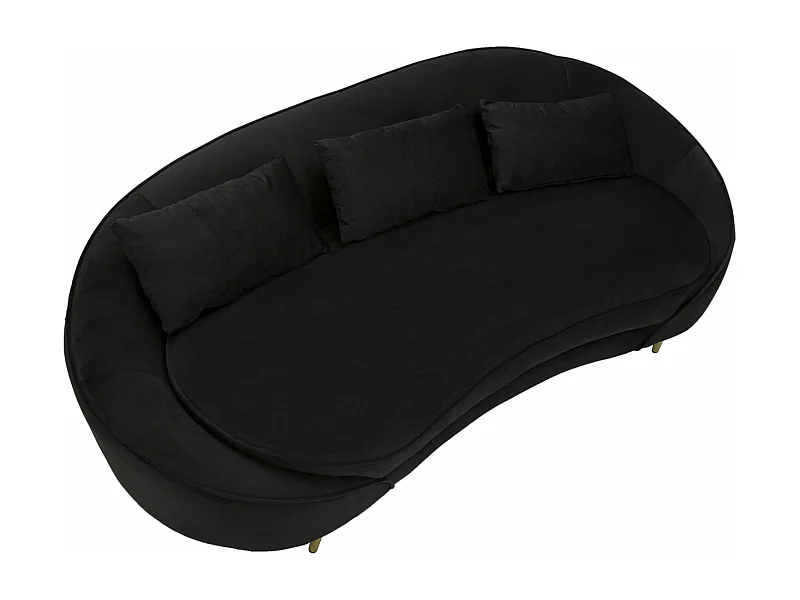 Canapé 3 Places en Tissu "Oslo" 185cm Noir