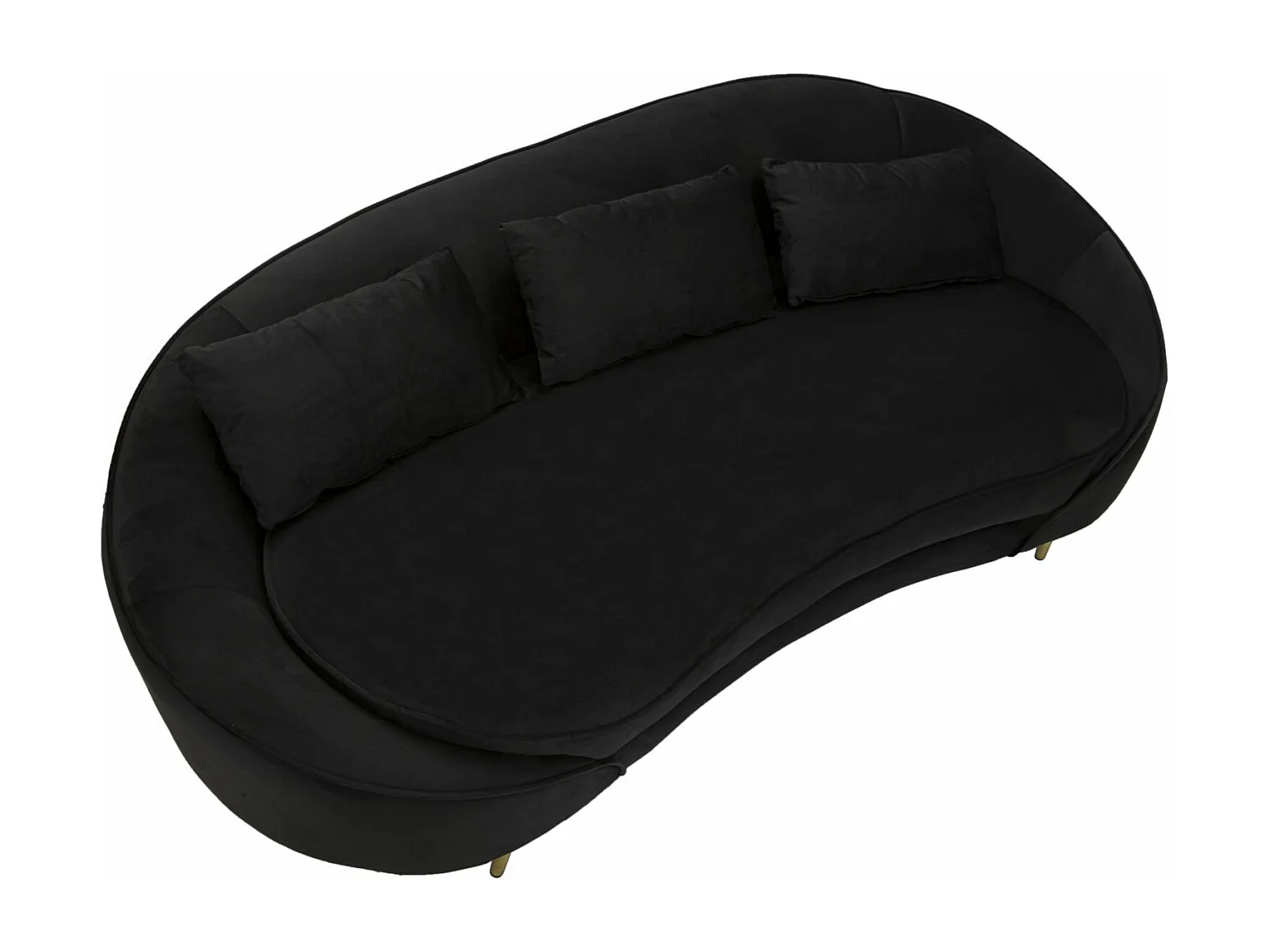 Canapé 3 Places en Tissu "Oslo" 185cm Noir