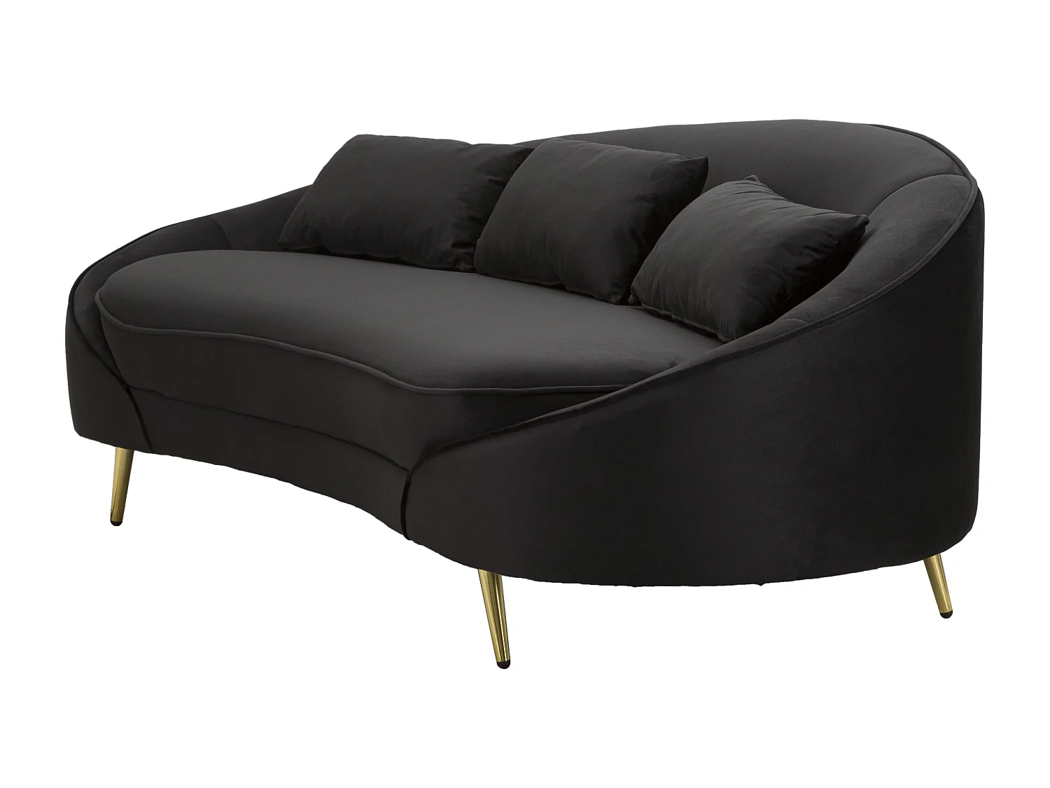 Canapé 3 Places en Tissu "Oslo" 185cm Noir