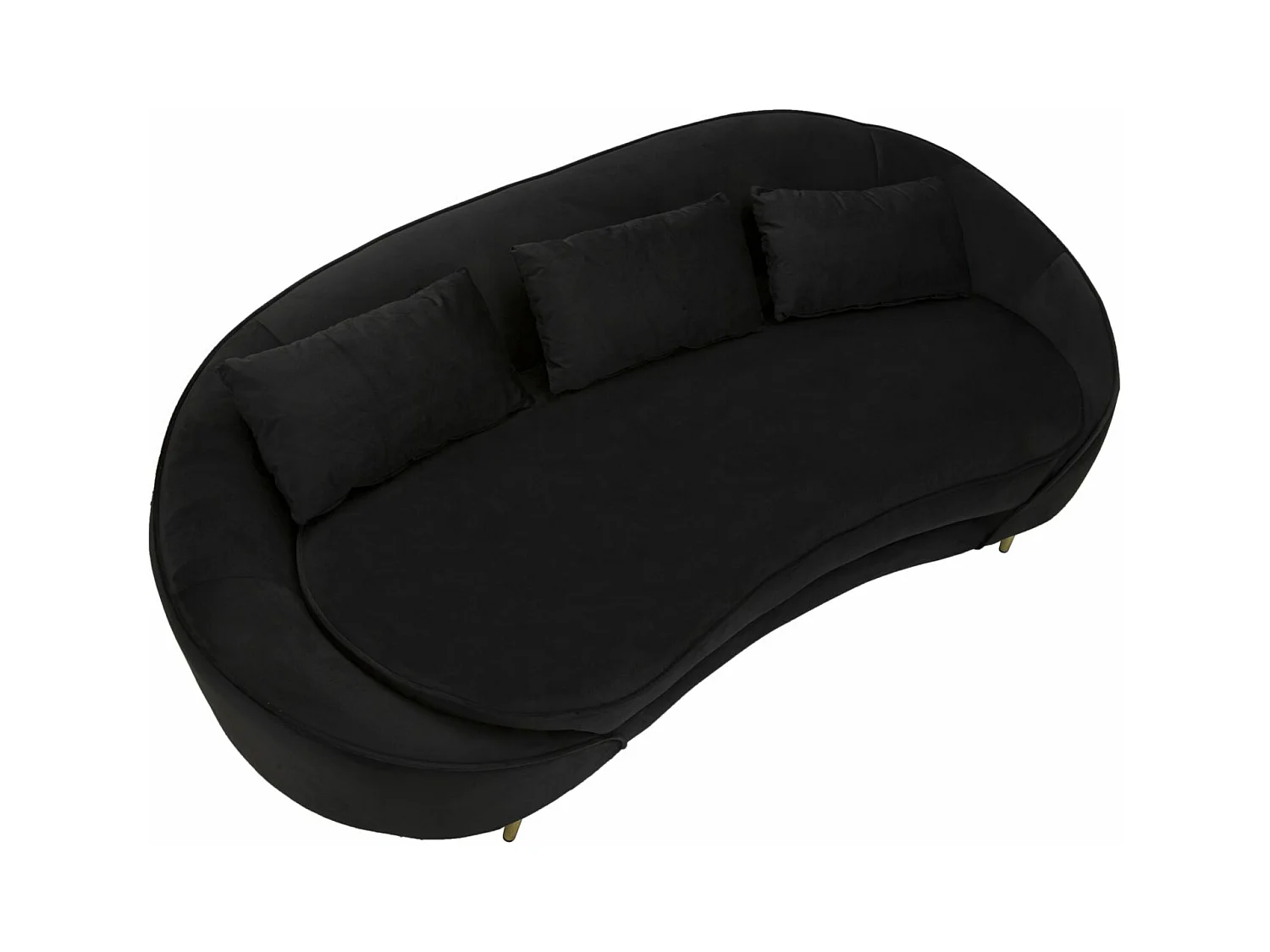 3 ZITBANK OSLO MET ZWARTE KUSSEN CM 185X84X68