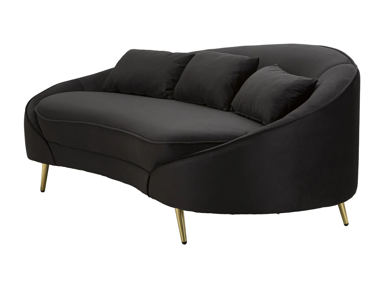 Canapé 3 Places en Tissu "Oslo" 185cm Noir