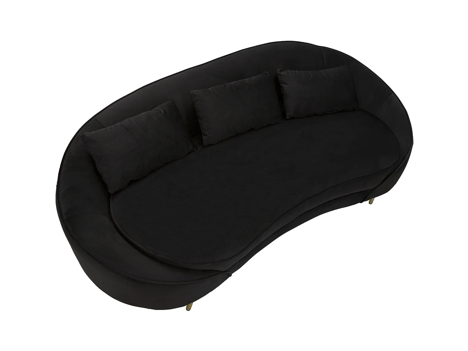 Canapé 3 Places en Tissu "Oslo" 185cm Noir