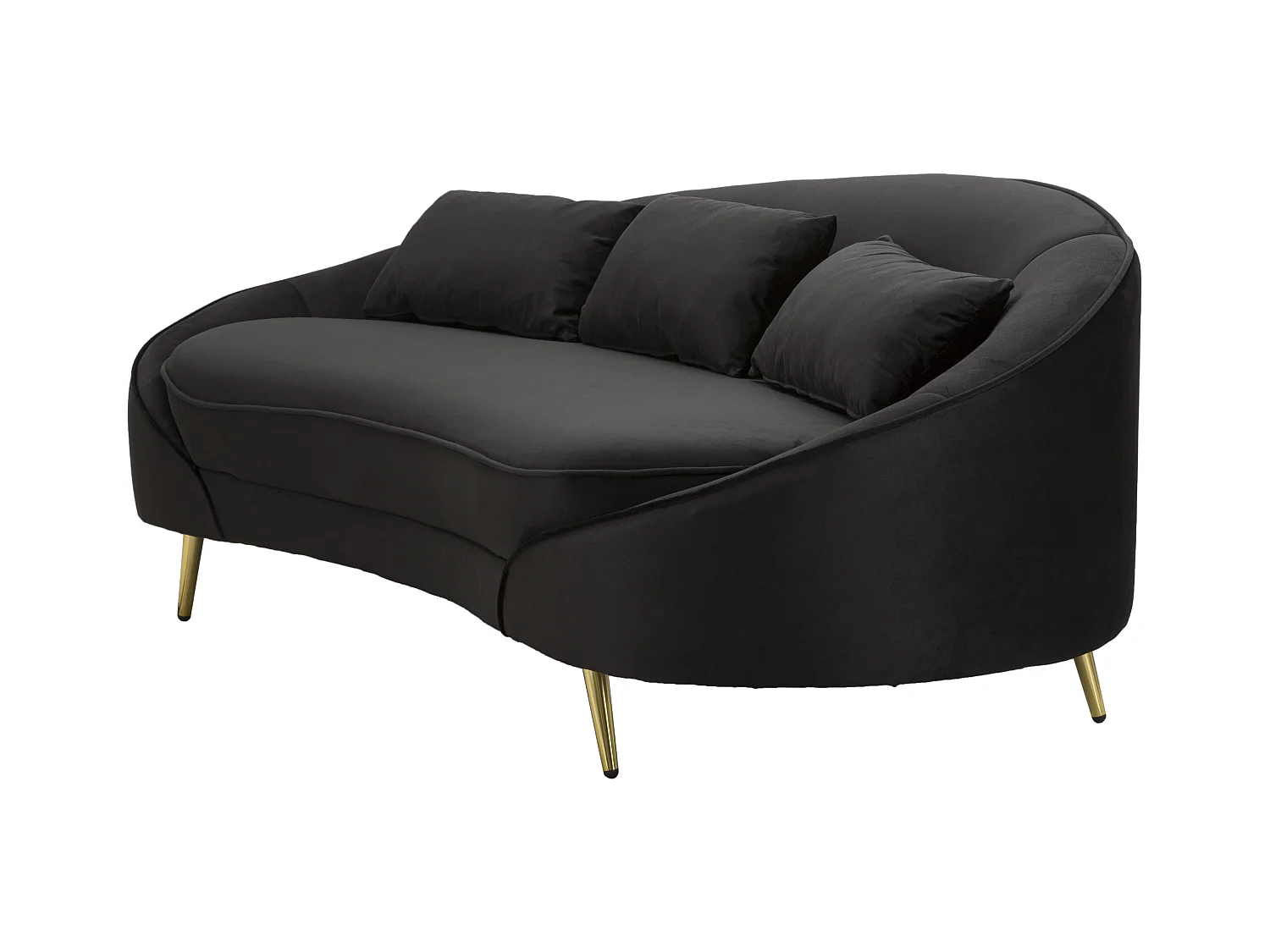 Canapé 3 Places en Tissu "Oslo" 185cm Noir