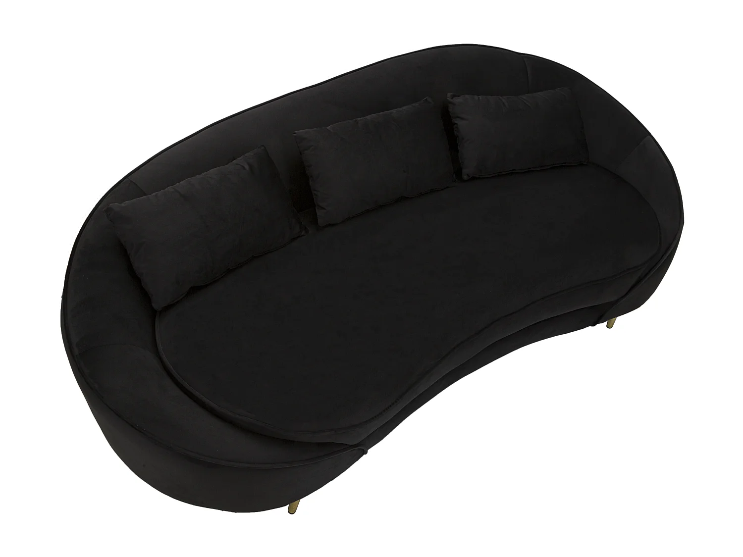 Canapé 3 Places en Tissu "Oslo" 185cm Noir