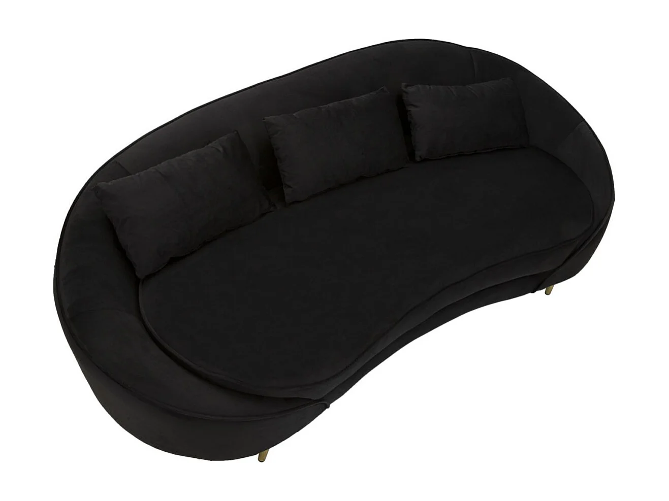 3 ZITBANK OSLO MET ZWARTE KUSSEN CM 185X84X68