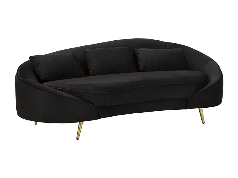 3 ZITBANK OSLO MET ZWARTE KUSSEN CM 185X84X68