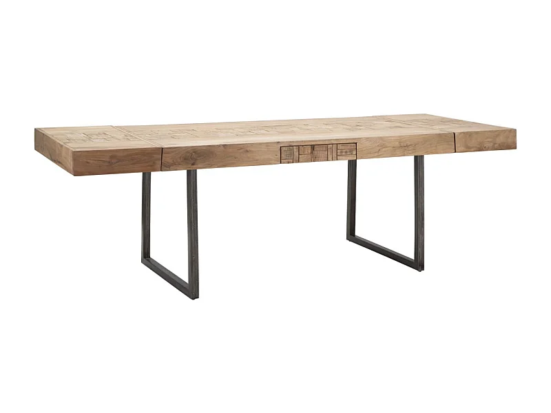Table à Manger Extensible en Bois "Mumbai" 160-240cm Naturel