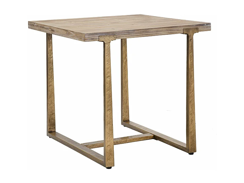 Table à Manger Carrée Effet Bois "Ankara" 80cm Naturel