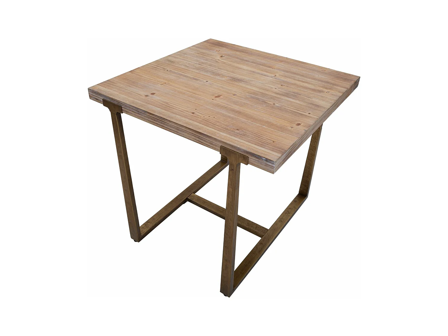 Table à Manger Carrée Effet Bois "Ankara" 80cm Naturel
