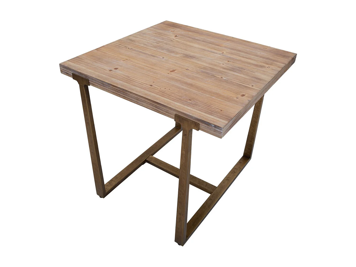 Table à Manger Carrée Effet Bois "Ankara" 80cm Naturel