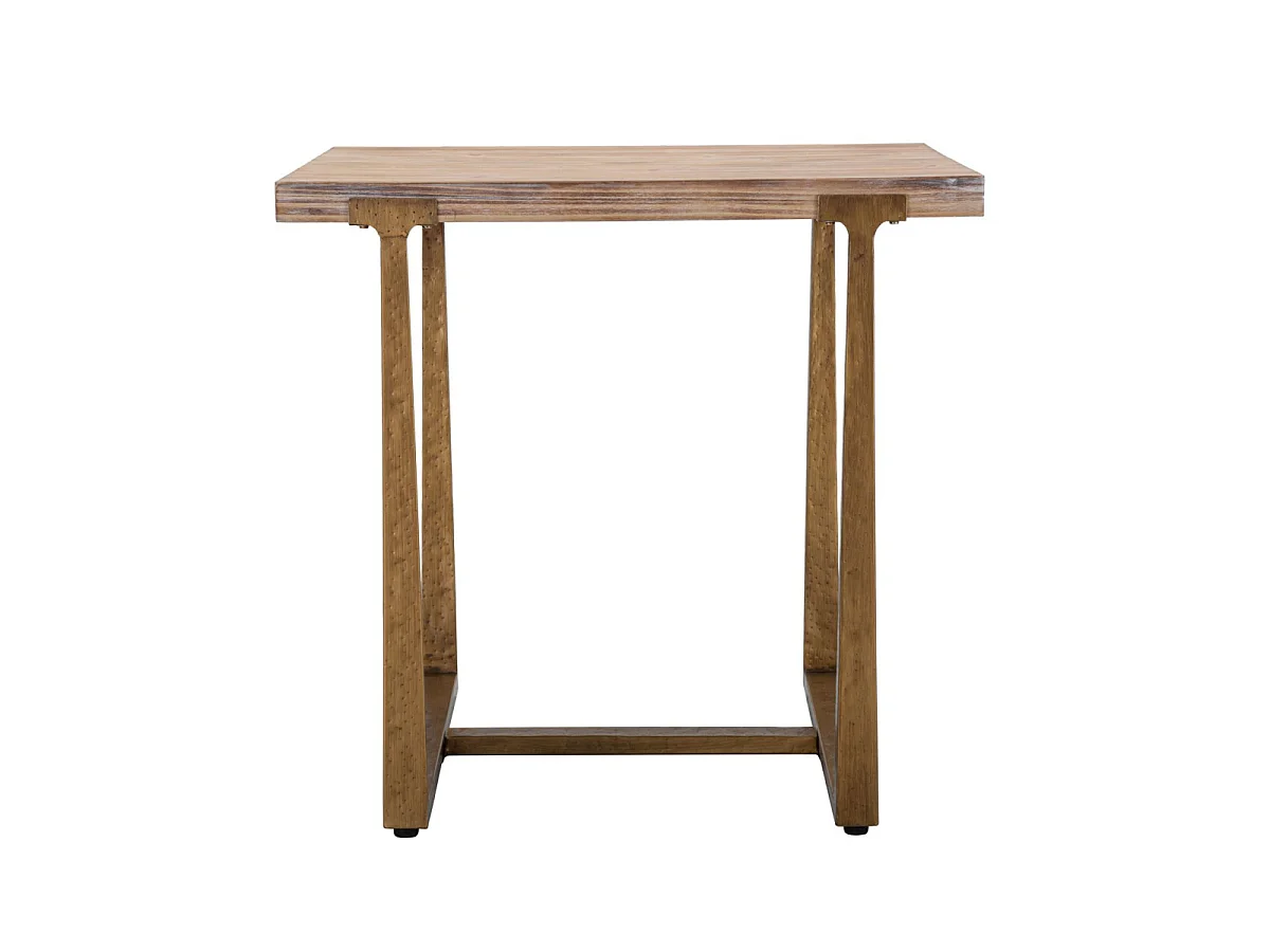 Table à Manger Carrée Effet Bois "Ankara" 80cm Naturel